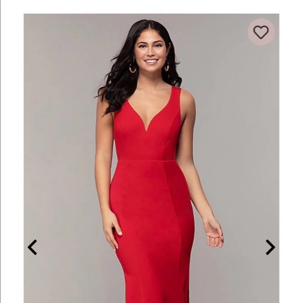 Red floor length gown